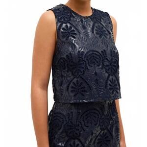 NEW MARIE OLIVER davis shell top in naval